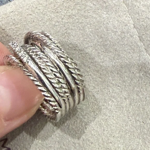 💫💎💍David Yurman💍💎💫Crossover Ring with Pavé Diamonds - Picture 5 of 10